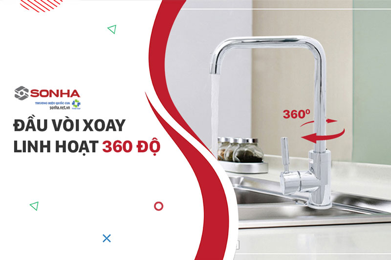 Đầu vòi nước rửa chén Bancoot BCV 8002 xoay 360 độ