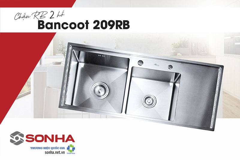 Chậu rửa bát 2 hố có bàn chờ Bancoot 209RB