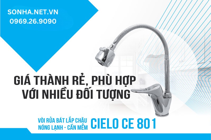 Giá vòi rửa bát Cielo CE 801 hợp lý phù hợp nhiều đối tượng