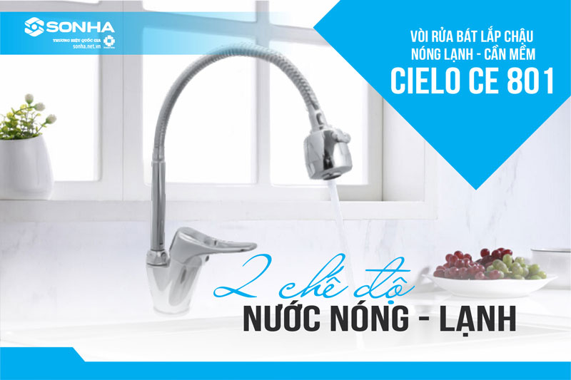 Vòi chậu rửa bát Cielo CE 801 2 chế độ nước 