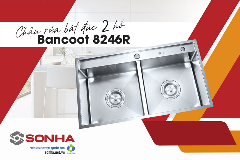 Bồn rửa inox 2 ngăn Bancoot 8246R