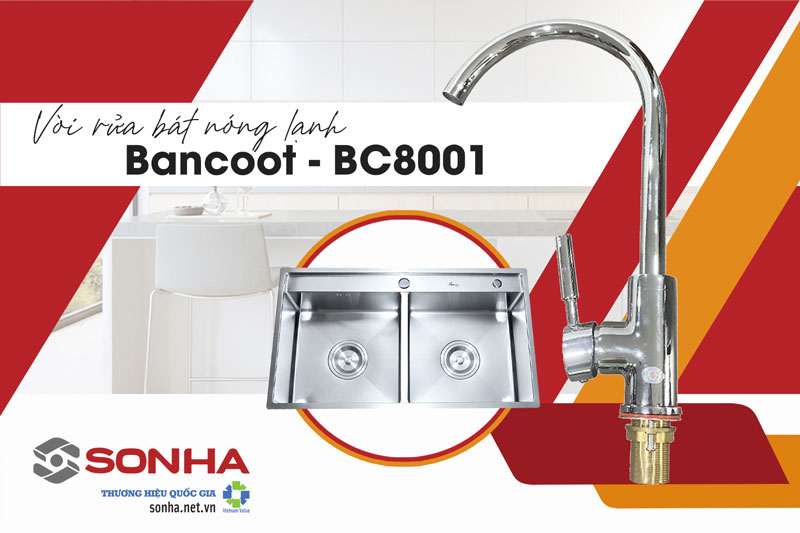Mua chậu rửa bát 2 hố Bancoot 8246R và vòi Bancoot BC8001