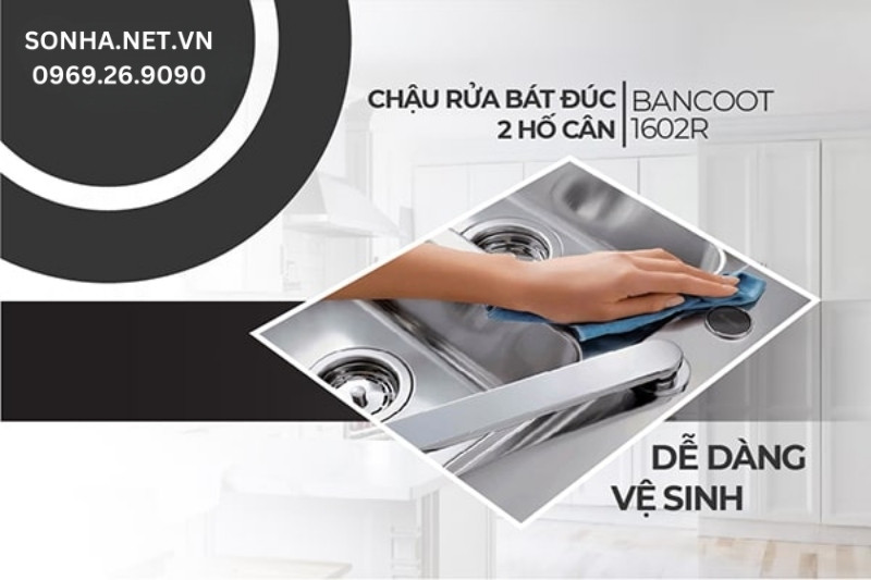 Bancoot 1602R rất dễ vệ sinh do được làm từ inox 304 cao cấp
