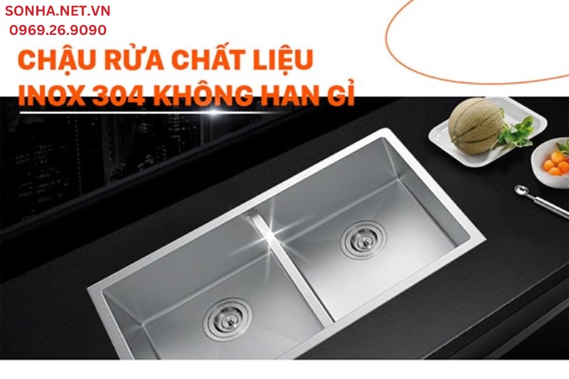Bồn rửa chén Bancoot 1601R chất liệu inox 304 có độ bền cao
