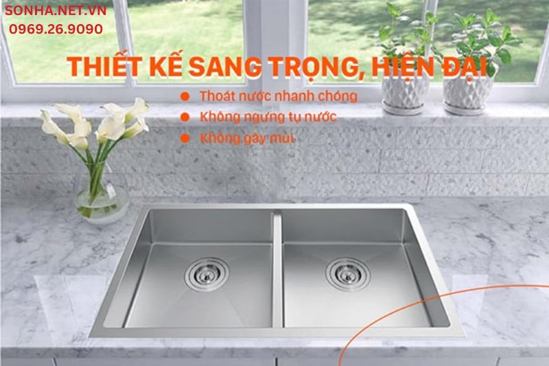 Chậu rửa bát 2 hố Bancoot 1601R thiết bị không thể thiếu trong căn bếp hiện đại