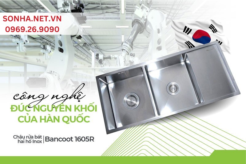 Bancoot 1605R sử dụng c&ocirc;ng nghệ đ&uacute;c liền khối dễ vệ sinh, b&oacute;ng mịn