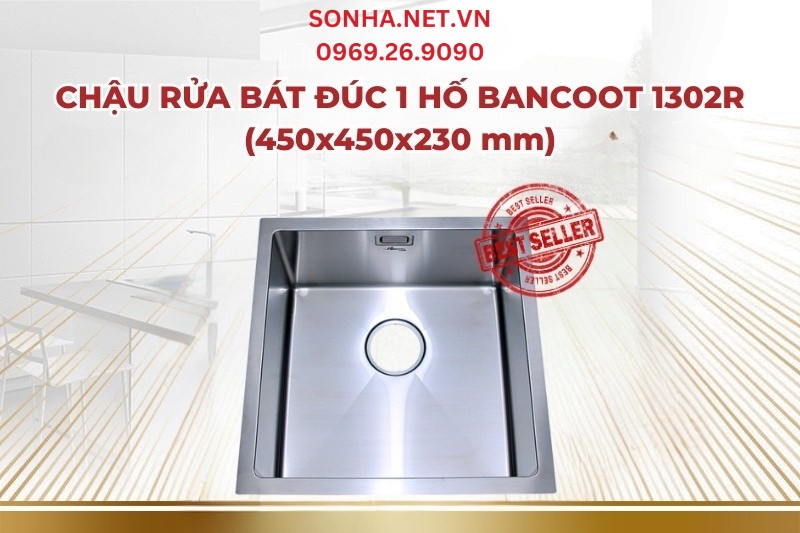Siêu phẩm chậu rửa bát đúc 1 hố Bancoot 1302R cao cấp