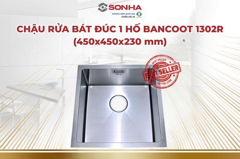 Siêu phẩm chậu rửa bát đúc 1 hố Bancoot 1302R cao cấp