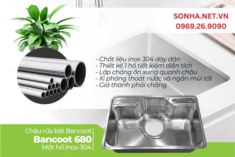 5 ưu điểm nổi bật chậu rửa bát 1 hố loại to HQ Bancoot 680