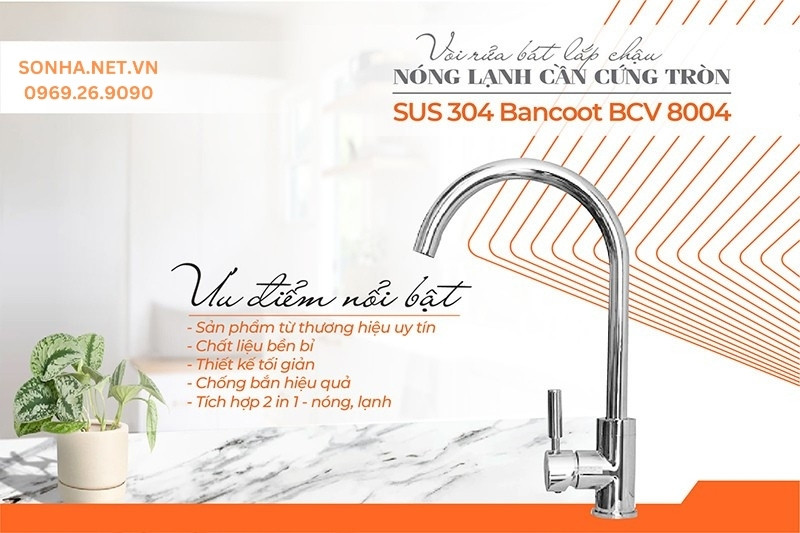 5 ưu điểm nổi bật của v&ograve;i rửa ch&eacute;n Bancoot BCV 8004 