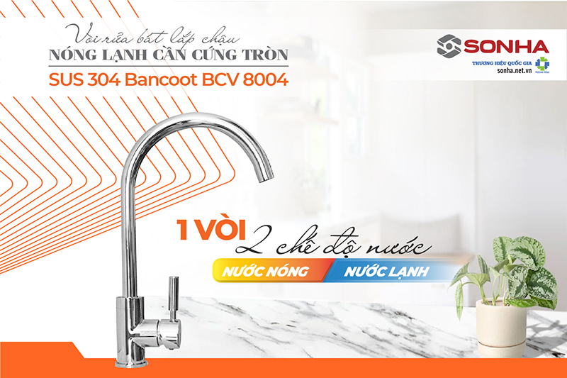 Vòi Bancoot BCV 8004 có 2 chế độ nóng lạnh 