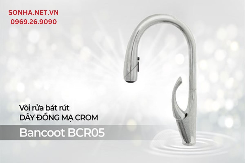 Vòi rửa chén BCR05 kiểu dáng thông dụng phù hợp với đa số gia đình Việt