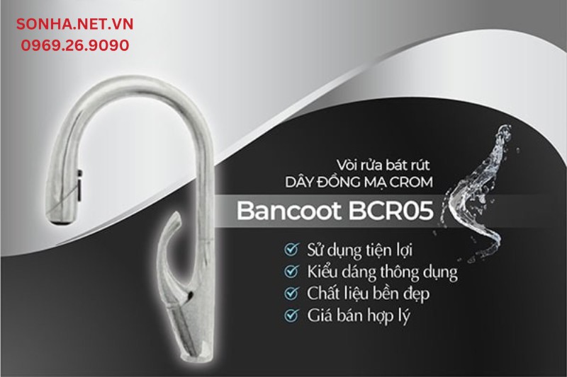 Vòi rửa bát dây rút Bancoot BCR05 sở hữu 4 ưu điểm nổi bật