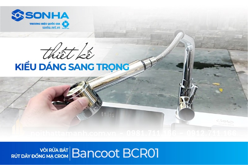 Vòi rửa Bancoot BCR01 có thiết kế kiểu dáng vô cùng sang trọng