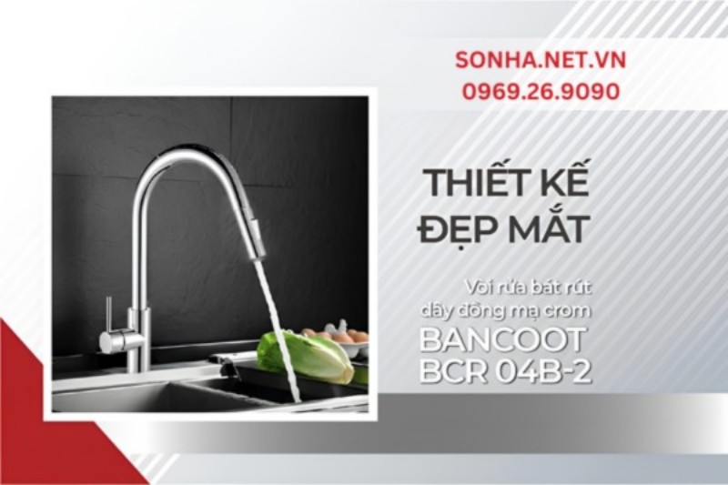 V&ograve;i nước rửa ch&eacute;n Bancoot BCR 04B-2 thiết kế đẹp mắt t&ocirc;n th&ecirc;m thẩm mỹ kh&ocirc;ng gian căn bếp