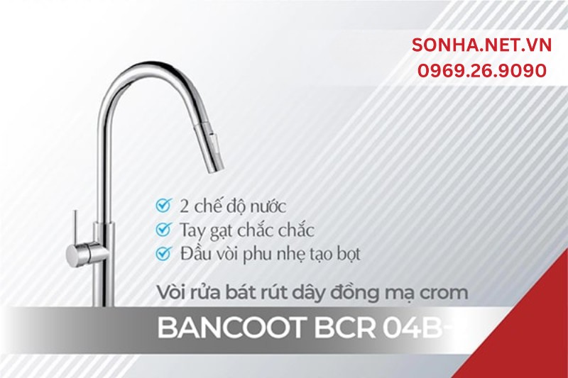 V&ograve;i rửa b&aacute;t Bancoot BCR 04B-2 t&iacute;ch hợp 2 chế độ nước tiện lợi 