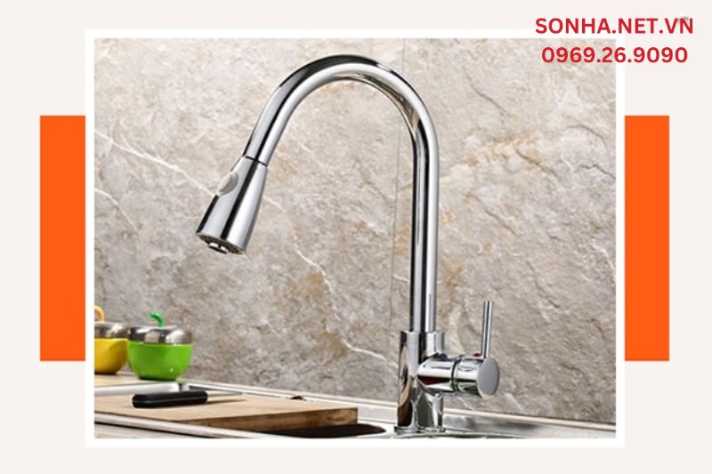 Vòi rửa bát rút dây Bancoot BCR 04B trường tồn thời gian nhờ inox 304