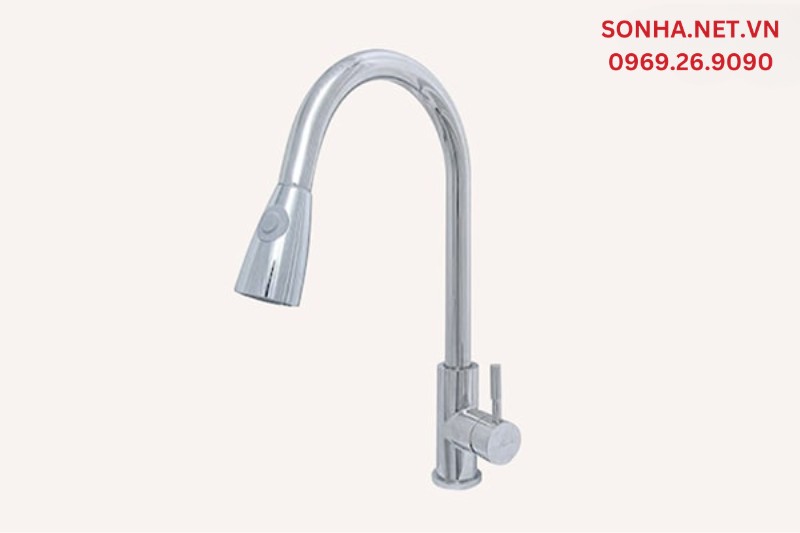 Sản phẩm vòi rửa bát rút dây Bancoot BCR 04B