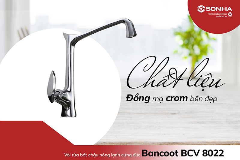 Vòi Bancoot BCV 8022 làm từ đồng mạ crom