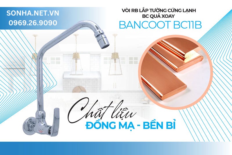 V&ograve;i Bancoot BC11B từ đồng mạ crom thẩm mỹ cao, dễ vệ sinh