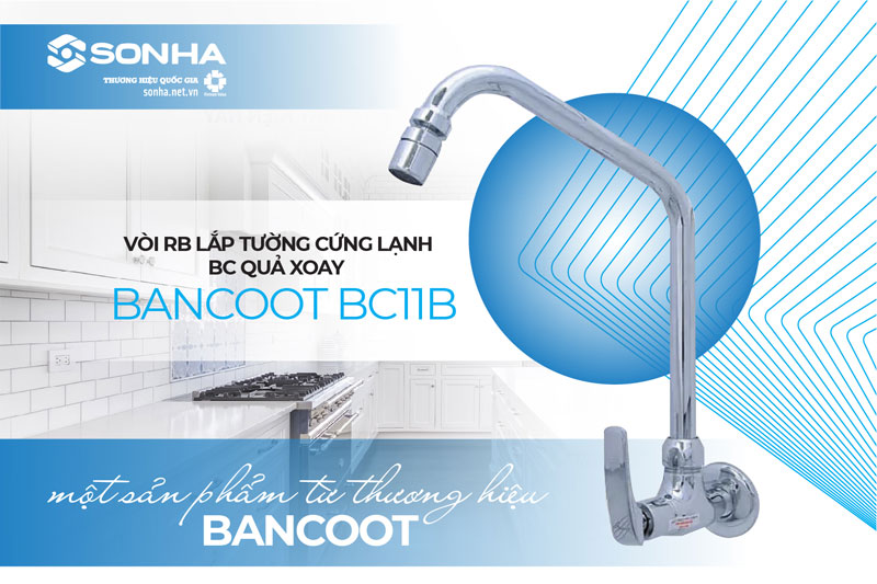 Vòi rửa bát lạnh cứng lắp tường Bancoot BC11B