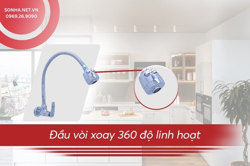 Thiết kế đầu v&ograve;i Bancoot BC12B 360 độ sử dụng linh hoạt theo &yacute; người d&ugrave;ng