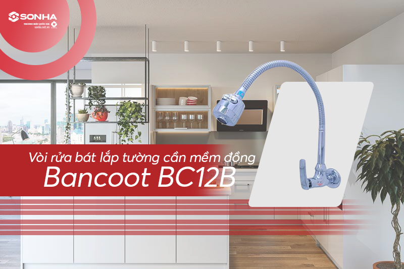 Vòi rửa bát lạnh lắp tường cần mềm Bancoot BC12B