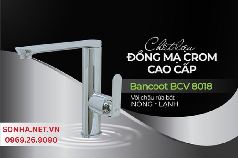 Vòi rửa chén BCV 8018 chất liệu cao cấp tạo nên vẻ đẹp sang trọng không gian căn bếp
