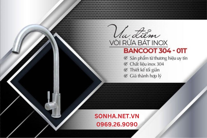 4 ưu điểm vượt trội vòi nước rửa chén Bancoot 304-01T