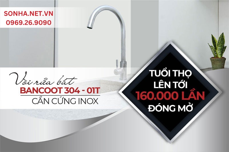 Vòi rửa chén lạnh Bancoot 304-01T tuổi thọ cao - sử dụng đến 15 năm