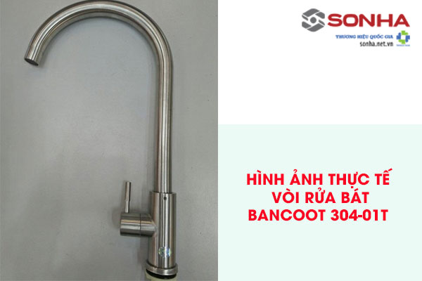 Hình ảnh thực tế vòi rửa bát 1 đường nước Bancoot 304-01T 