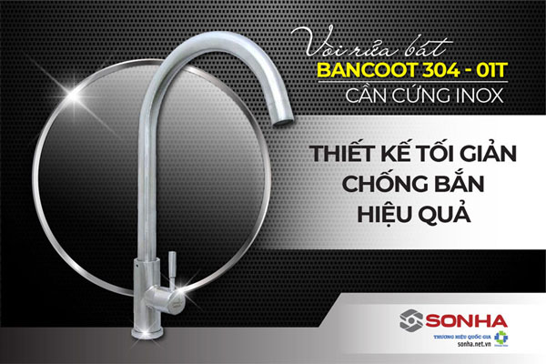 Vòi nước rửa chén Bancoot 304-01T thiết kế tối giản