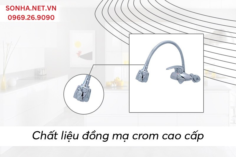 V&ograve;i BCVM 6003 l&agrave;m từ đồng mạ crom tăng thẩm mỹ, độ bền thời gian