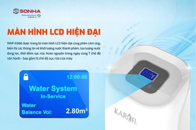 Máy Lọc Nước Đầu Nguồn WHF-E666 Plus tích hợp màn hình LCD hiện đại