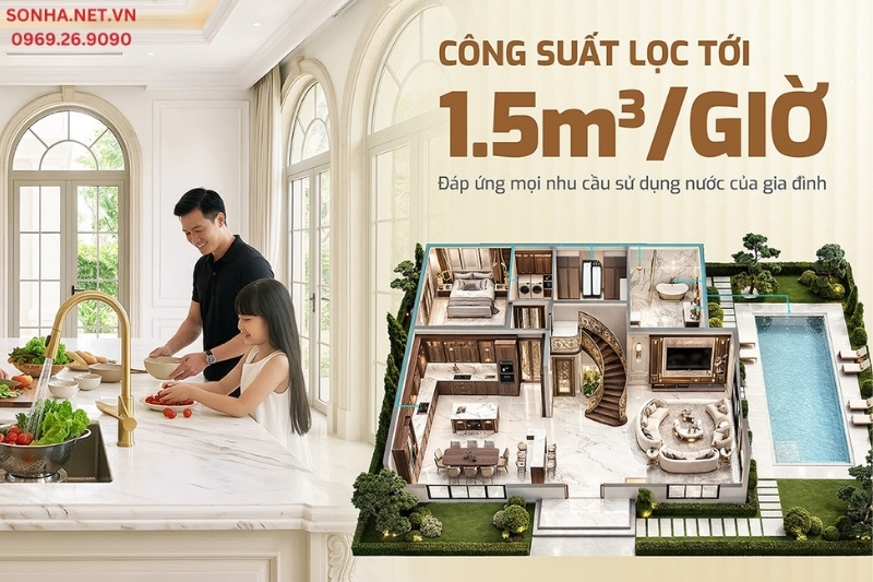 M&aacute;y Lọc Nước Đầu Nguồn WHF-E666-AIO c&ocirc;ng suất 1500l/h