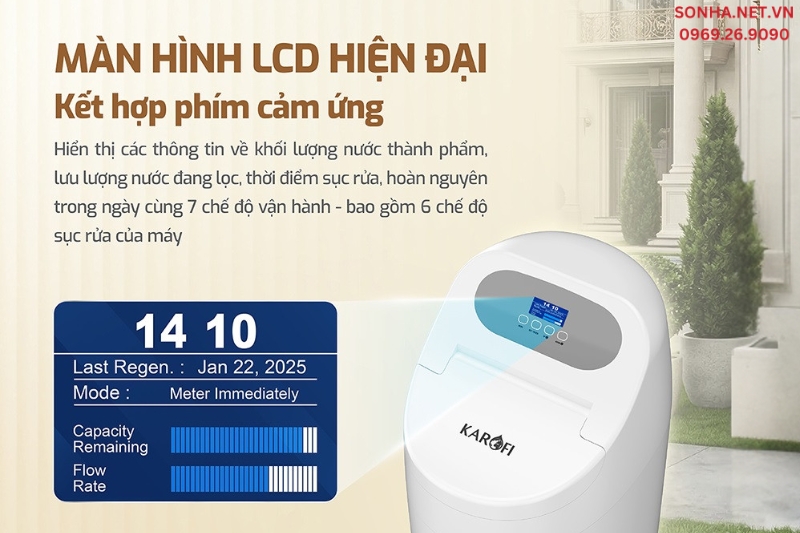 M&aacute;y Lọc Nước Đầu Nguồn WHF-E666-AIO t&iacute;ch hợp m&agrave;n h&igrave;nh LCD hiện đại