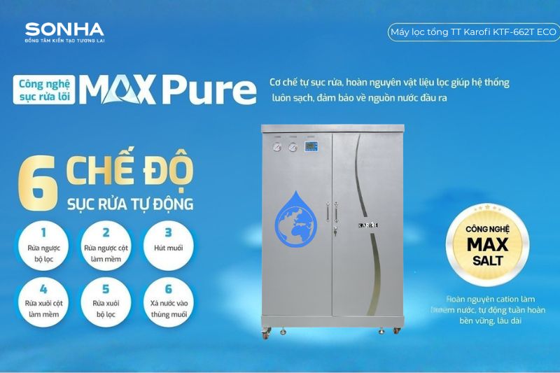C&ocirc;ng nghệ tự động sục rửa MaxPure đem lại sự y&ecirc;n t&acirc;m về nguồn nước