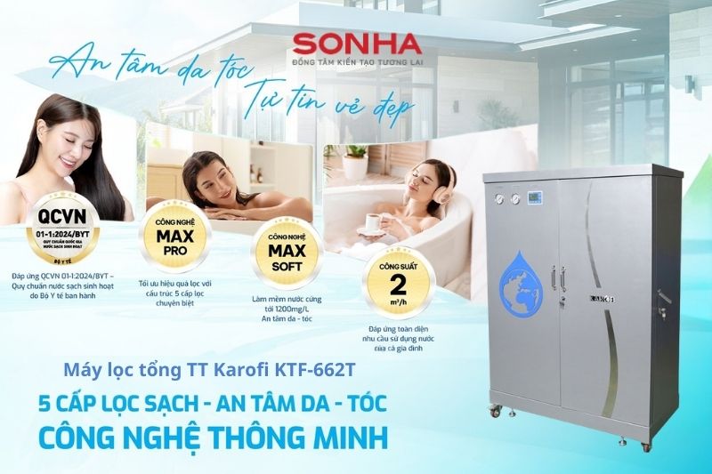 Lọc tổng Karofi KTF-662T - B&agrave;i to&aacute;n nước sạch giải quyết ho&agrave;n hảo 
