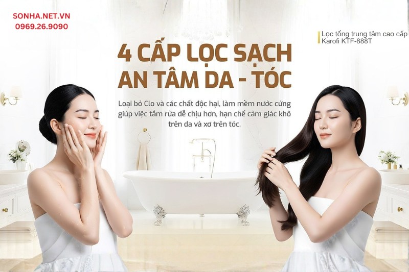 Bộ lọc nước đầu nguồn Karofi KTF-888T giải ph&aacute;p nước sinh hoạt gia đ&igrave;nh