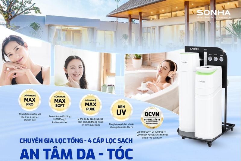 Lọc tổng đầu nguồn Karofi KTF-888T bảo vệ sức khoẻ gia đ&igrave;nh bạn 