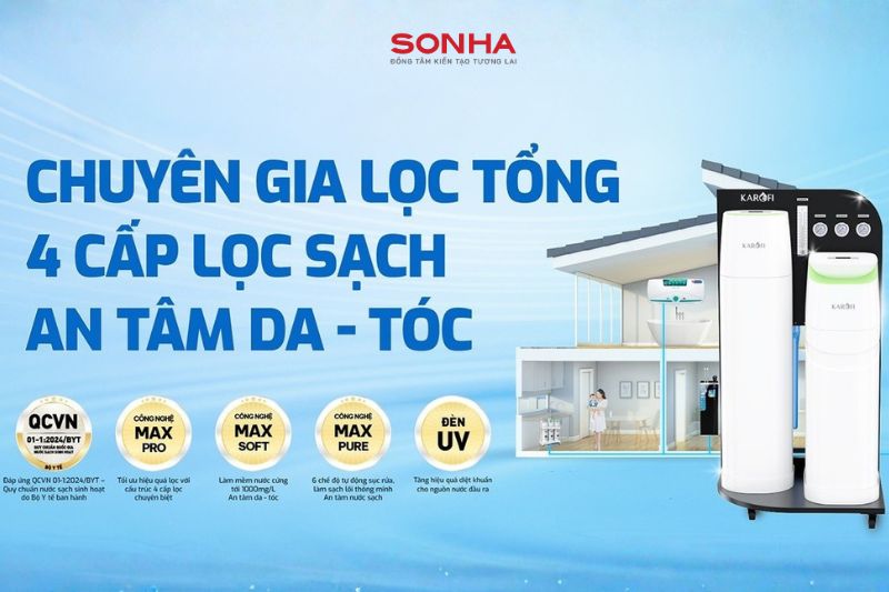 Bộ lọc nước đầu nguồn Karofi KTF-888T giải ph&aacute;p nước sinh hoạt gia đ&igrave;nh