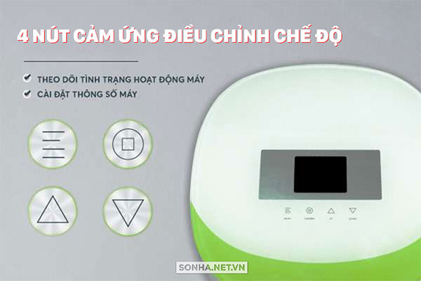  Karofi KTF-888 sở hữu 4 nút cảm ứng điều chỉnh chế độ tránh thao tác nhầm trong quá trình sử dụng