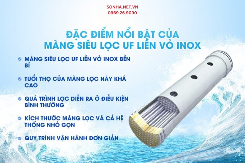 Đặc điểm nổi bật của m&agrave;ng si&ecirc;u lọc UF liền vỏ inox