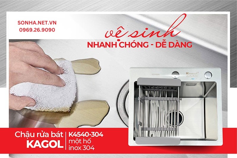 Chậu Kagol K4540-304 vệ sinh nhanh chóng