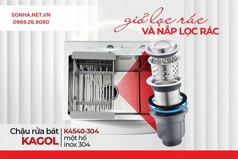 Giỏ và nắp lọc rác thiết kế tối ưu ngăn và lọc rác hiệu quả