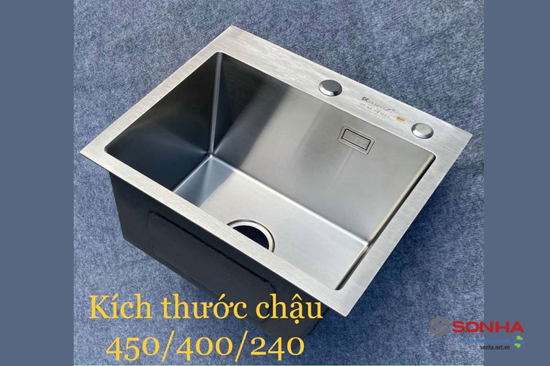 Hình ảnh thực tế chậu rửa bát 1 hố Kagol K4540-304