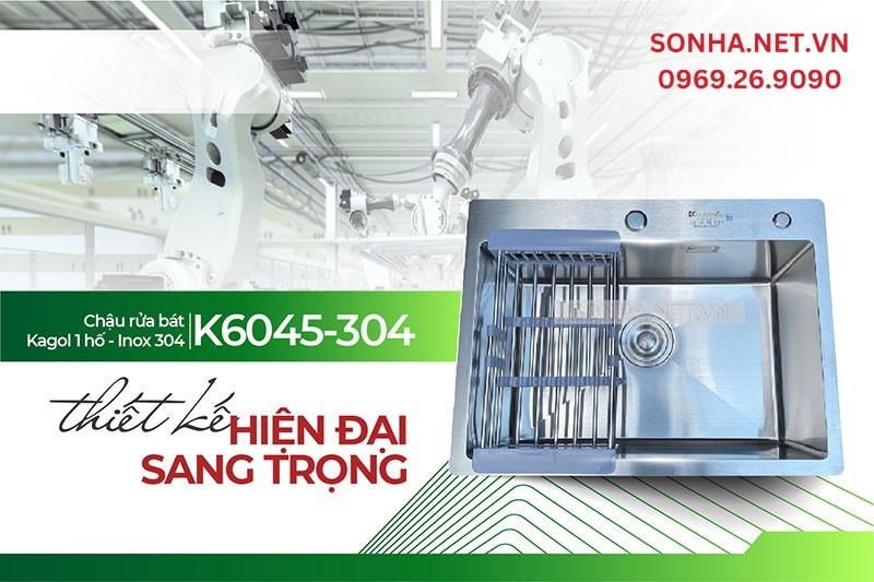 Chậu Kagol K6045-304 thiết kế hiện đại, tinh xảo 