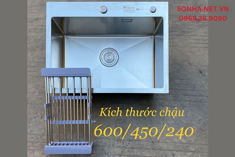 H&igrave;nh ảnh thực tế chậu rửa b&aacute;t Kagol K6045-304
