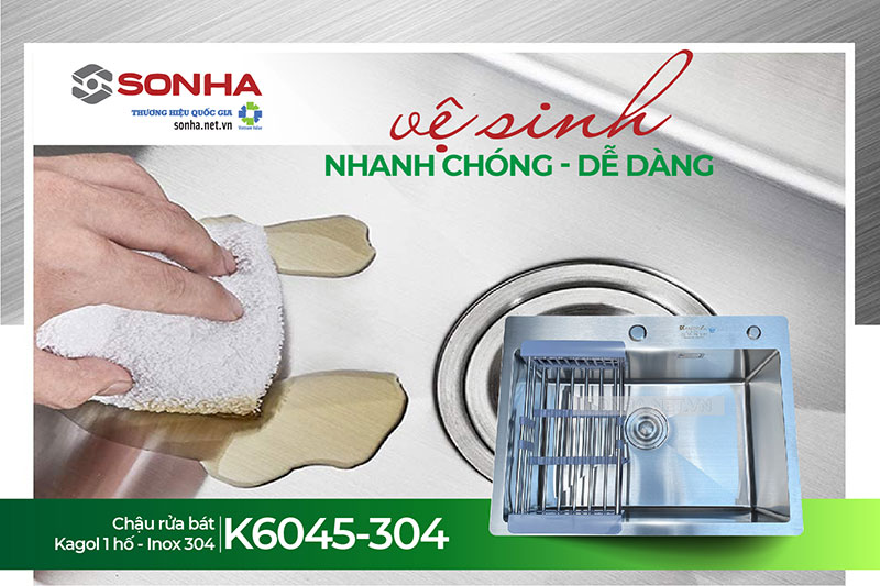 Chậu Kagol K6045-304 vệ sinh dễ dàng
