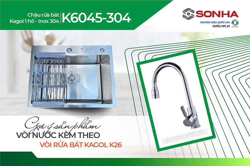 Chậu K6045-304 và vòi K26